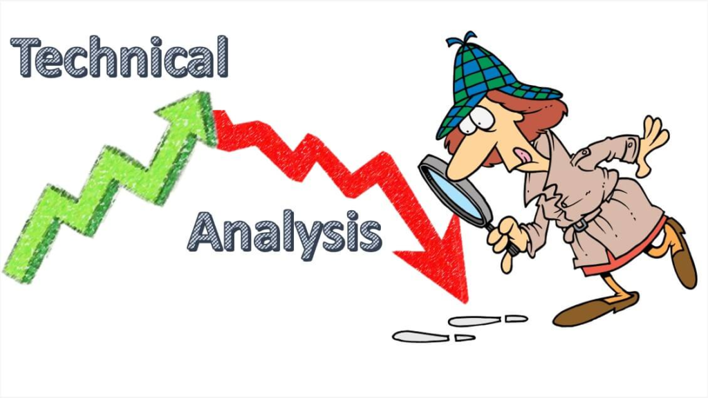 An image illustrating various market analysis tools and charts